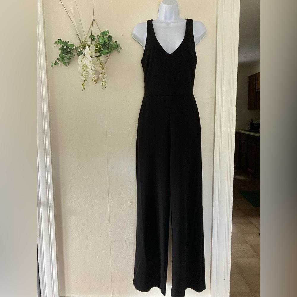 Black cross back dressy romper/ jumpsuit